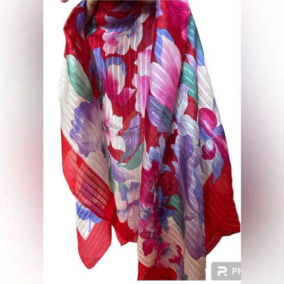 Balenciaga 100% Silk Scarf - Authentic sheer wrap - Picture 3 of 11